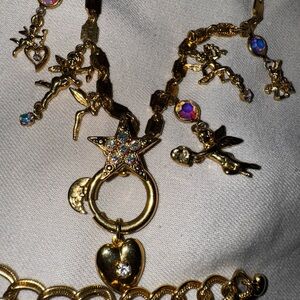 Gold Charm Necklace with Star and Heart Accents Kirk’s Folly